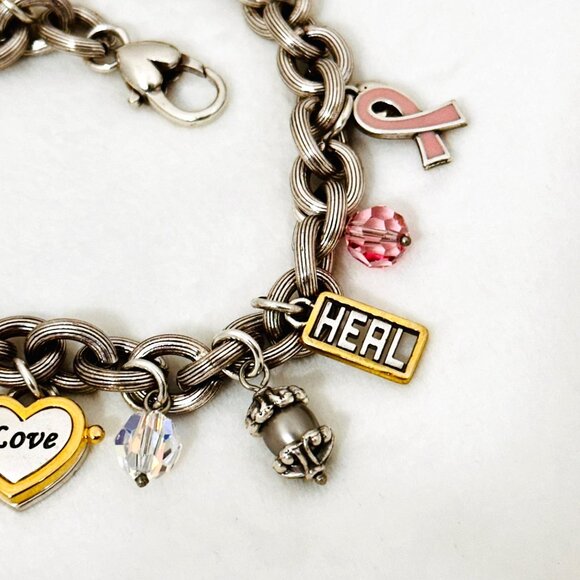 Brighton Breast Cancer Power of Pink Charm Bracelet/Locket - Retired - Picture 3 of 8